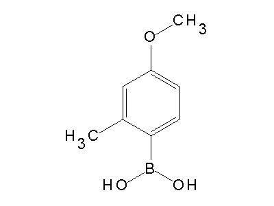 Chemical structure of 2-methyl-4-methoxyphenylboronic acid