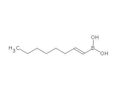 Chemical structure of (E)-oct-1-ene boronic acid