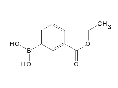 Chemical structure of 3-ethoxycarbonylphenylboronic acid