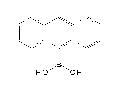 Chemical structure of 9-anthraceneboronic acid