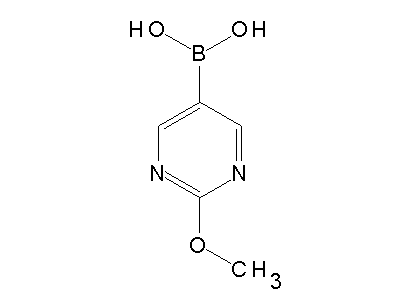 Chemical structure of 2-methoxy-5-pyrimidylboronic acid