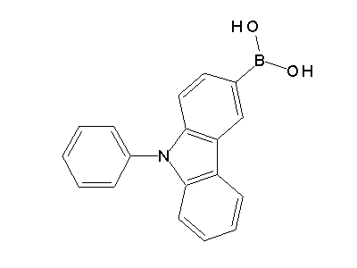 Chemical structure of 9-phenylcarbazole-3-boronic acid