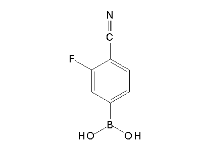 Chemical structure of 3-fluoro-4-cyanophenylboronic acid