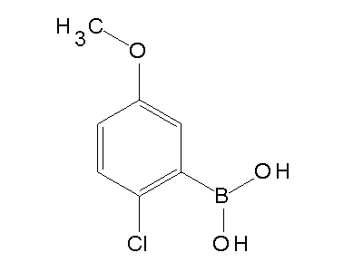 Chemical structure of 2-chloro-5-methoxyphenylboronic acid