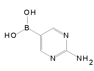 Chemical structure of 2-amino-5-pyrimidylboronic acid
