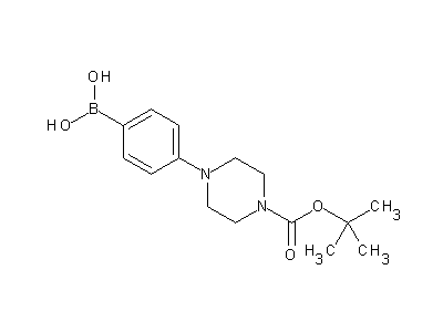 Chemical structure of 4-(4-BOC-piperazin-1-yl)phenylboronic acid