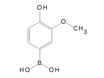Chemical structure of 4-hydroxy-3-methoxyphenylboronic acid