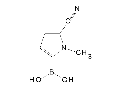 Chemical structure of 1-methyl-5-cyano-2-pyrroleboronic acid