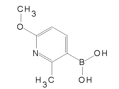 Chemical structure of 2-methoxy-6-methyl-5-pyridylboronic acid