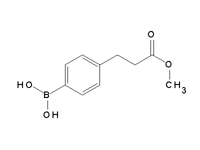 Chemical structure of 4-(methyl-3-propanoate)phenyl-boronic acid
