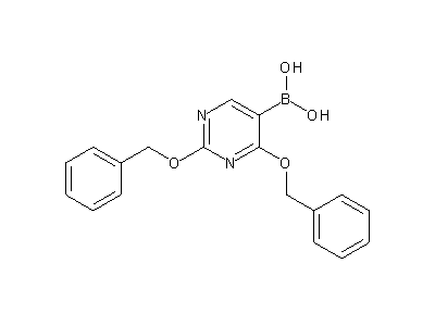 Chemical structure of 2,4-dibenzyloxy-5-pyrimidylboronic acid