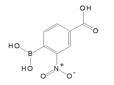 Chemical structure of 2-nitro-4-carboxybenzeneboronic acid