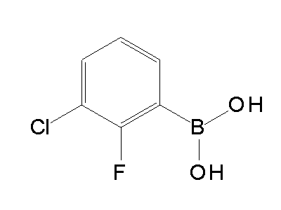 Chemical structure of 2-fluoro-3-chlorophenylboronic acid