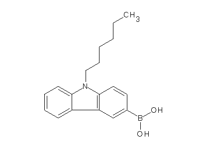 Chemical structure of 9-hexylcarbazol-3-ylboronic acid