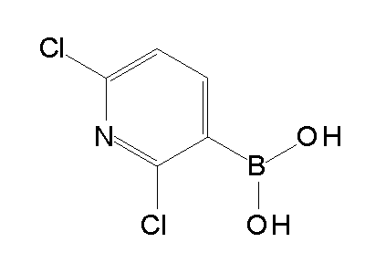 Chemical structure of 2,6-dichloro-3-pyridylboronic acid