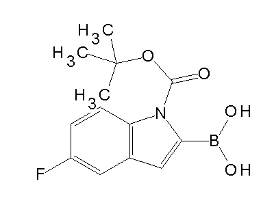 Chemical structure of 1-Boc-5-fluoroindole-2-boronic acid