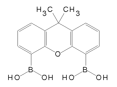 Chemical structure of 9,9-dimethyl-9H-xanthene-4,5-diyldiboronic acid
