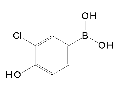 Chemical structure of 3-chloro-4-hydroxyphenylboronic acid