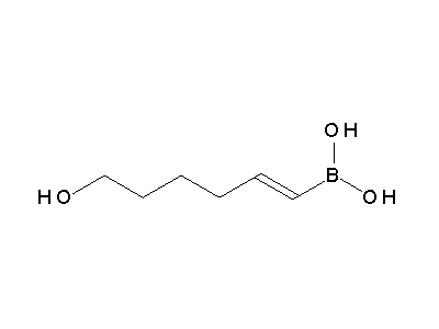 Chemical structure of (6-hydroxy-1-hexenyl)boronic acid