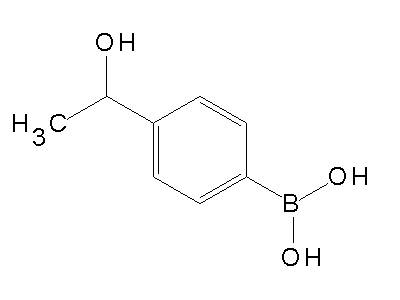 Chemical structure of 4-(1-hydroxyethyl)phenylboronic acid