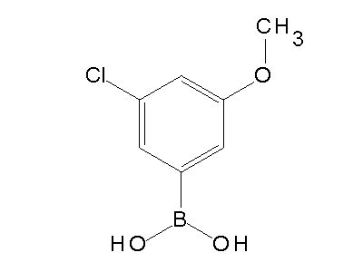 Chemical structure of 3-chloro-5-methoxyphenyl boronic acid
