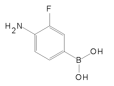 Chemical structure of 4-amino-3-fluorophenylboronic acid