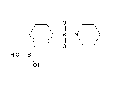 Chemical structure of 3-(piperidin-1-ylsulfonyl)phenylboronic acid