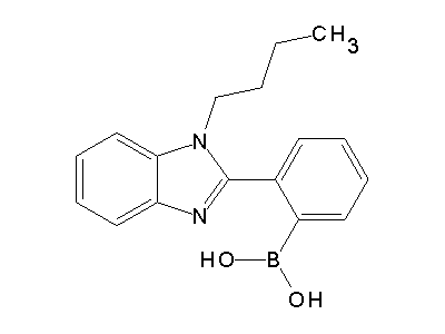 Chemical structure of 2-(2-boronophenyl)-N-n-butylbenzimidazole