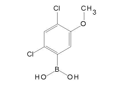 Chemical structure of 2,4-dichloro-5-methoxyphenylboronic acid