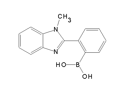 Chemical structure of N-metyl-2-(2-boronophenyl)benzimidazole