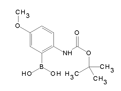 Chemical structure of t-butyl 2-borono-4-methoxycarbanilate