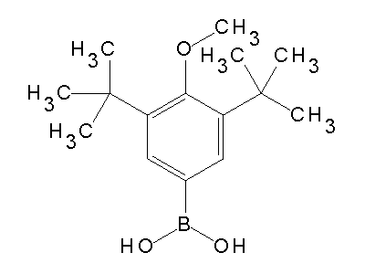 Chemical structure of 2,6-di-tert-butylanisole-4-boronic acid