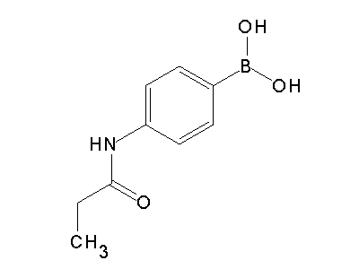 Chemical structure of N-(propionyl)-4-aminophenylboronic acid