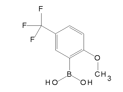 Chemical structure of 2-methoxy-5-trifluoromethylphenylboronic acid