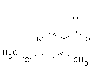 Chemical structure of 6-methoxy-4-methylpyridin-3-ylboronic acid