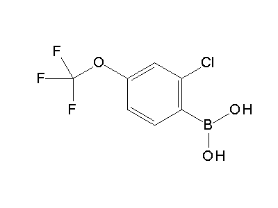 Chemical structure of 2-chloro-4-trifluoromethoxyphenyl boronic acid