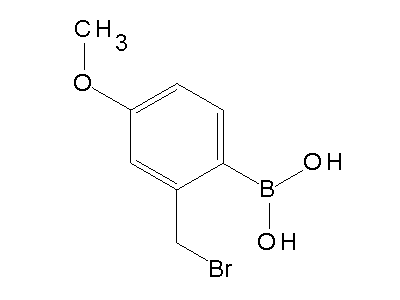 Chemical structure of 2-(bromomethyl)-4-methoxyphenylboronic acid
