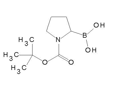 Chemical structure of 1-(tert-butoxycarbonyl)pyrrolidin-2-yl-2-boronic acid