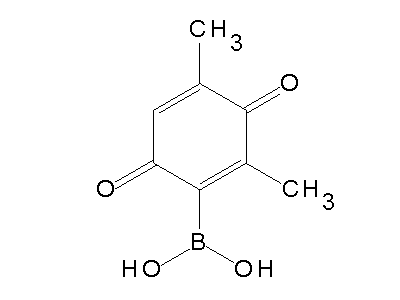 Chemical structure of 3,5-dimethyl-2-benzoquinonyl boronic acid