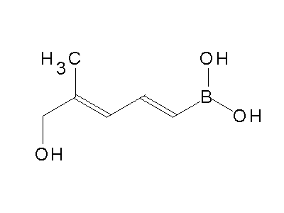 Chemical structure of 5-hydroxy-4-methylpenta-1,3-dienylboronic acid
