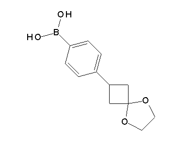 Chemical structure of 3-(4-boronophenyl)cyclobutanone ethylene ketal