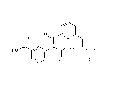 Chemical structure of 3-phenylboronic acid 3-nitro-1,8-naphthalenedicarboximide