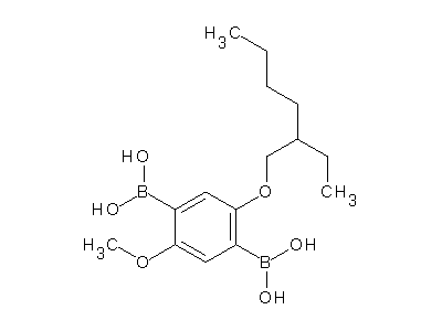 Chemical structure of 1-methoxy-4-(2-ethylhexyloxy)benzene-2,5-diboronic acid
