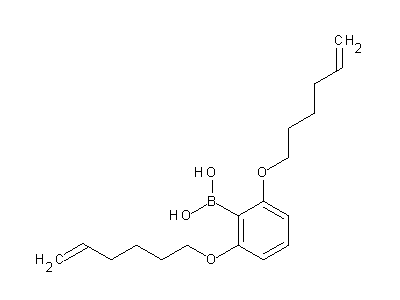 Chemical structure of 2,6-bis(hex-5-enoxy)benzeneboronic acid