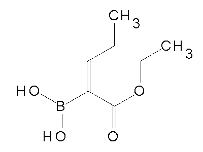 Chemical structure of 1-ethoxy-1-oxopent-2-en-2-ylboronic acid