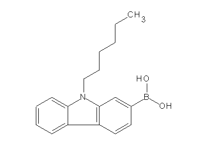 Chemical structure of 9-hexylcarbazol-2-ylboronic acid