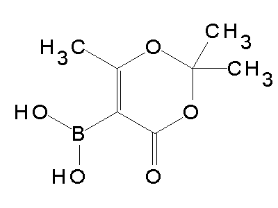 Chemical structure of (2,2,4-trimethyl-6-oxo-1,3-dioxin-5-yl)boronic acid