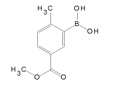 Chemical structure of 3-borono-4-methylbenzoic acid methyl ester