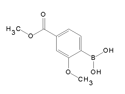 Chemical structure of 4-(methoxycarbonyl)-2-methoxyphenylboronic acid