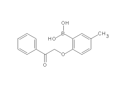 Chemical structure of 5-methyl-2-(2-oxo-2-phenylethoxy)phenylboronic acid